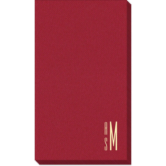 Your Skinny Stacked Initials Linen Like Guest Towels